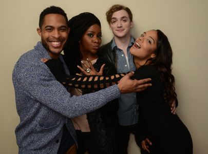 Kyle Gallner, Tessa Thompson, Brandon P Bell, and Teyonah Parris at an event for Dear White People (2014)