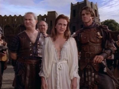 Eric Close, Renée O'Connor, and Robert Trebor in Hercules: The Legendary Journeys - Hercules and the Lost Kingdom (1994)