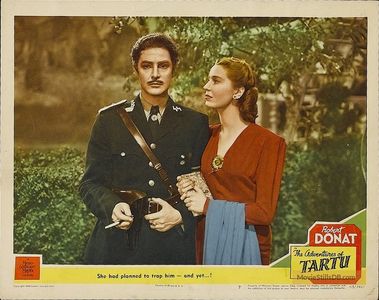 Robert Donat and Valerie Hobson in The Adventures of Tartu (1943)