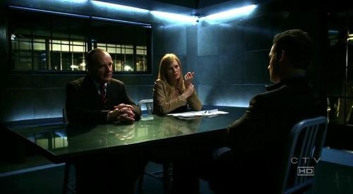 Marg Helgenberger, Paul Guilfoyle, and Conor Dubin in CSI: Crime Scene Investigation (2000)