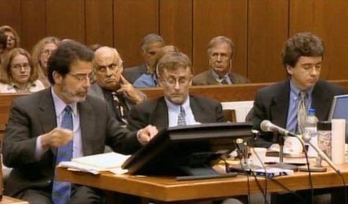 Michael Peterson, David Rudolf, Patricia Peterson, Martha Ratliff, Ron Guerette, and Tom Maher in Death on the Staircase