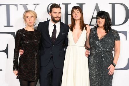 Dakota Johnson, Sam Taylor-Johnson, E.L. James, and Jamie Dornan at an event for Fifty Shades of Grey (2015)