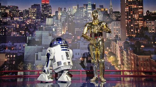 R2-D2 and C-3PO give the Top Ten list on The Late Show with David Letterman: Season 22, Episode 124