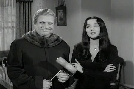 Jackie Coogan and Carolyn Jones in The Addams Family (1964)