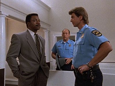 Carl Weathers, David Hart, and Hugh O'Connor in In the Heat of the Night (1988)