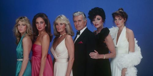 Heather Locklear, Pamela Bellwood, Joan Collins, John Forsythe, Linda Evans, and Pamela Sue Martin in Dynasty (1981)
