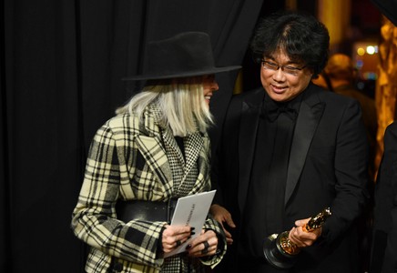 Diane Keaton and Bong Joon Ho at an event for The Oscars (2020)