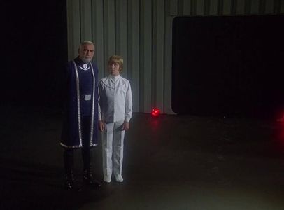 Lorne Greene and James Patrick Stuart in Galactica 1980 (1980)