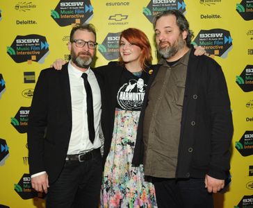 Dan Harmon, Erin McGathy, and Neil Berkeley at an event for Harmontown (2014)