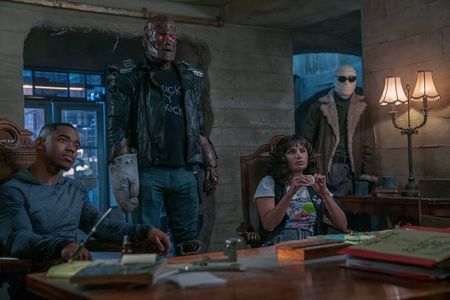 Brendan Fraser, Matt Bomer, Diane Guerrero, and Joivan Wade in Doom Patrol: Butt Patrol (2022)