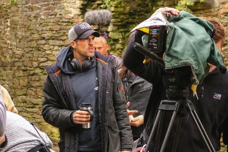 Giles Alderson on set of Knight of Camelot