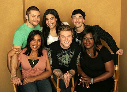 Melinda Doolittle, Jordin Sparks, Phil Stacey, LaKisha Jones, Blake Lewis, and Chris Richardson in American Idol (2002)