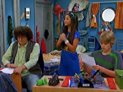 Brenda Song, Cole Sprouse, and Matthew Nogues in The Suite Life on Deck (2008)