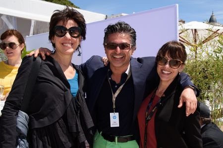 Joyce Pierpoline , Nicole Hansen and Kayvan Mashayekh at Family Film Lunch at The Members Club during the 72nd Cannes Fi