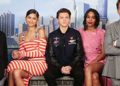 Robert Downey Jr., Zendaya, Tom Holland, and Laura Harrier at an event for Spider-Man: Homecoming (2017)