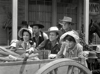 Bud Abbott, William Ching, Marjorie Main, Peter M. Thompson, and Audrey Young in The Wistful Widow of Wagon Gap (1947)