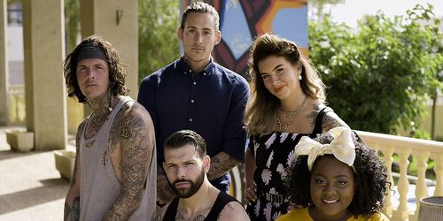 Paisley Billings, Jay Hutton, Sketch, Alice Perrin, and Glen Carloss in Tattoo Fixers on Holiday (2016)