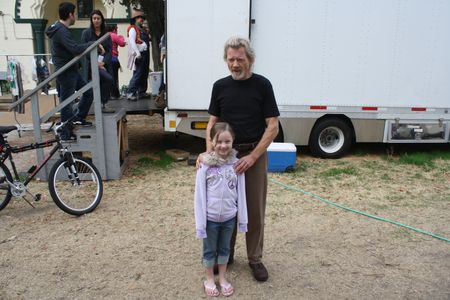 Elizabeth Tripp with Michael Parks on set of Red State