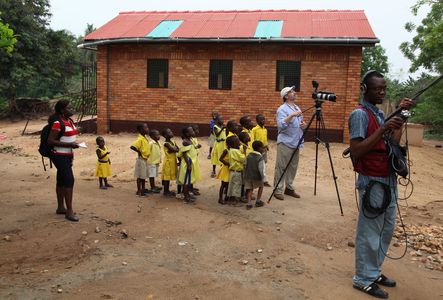 Directing documentary in Pakro, Ghana. Children from the Pakro Methodist School.
