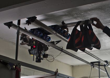 The Tavern - Overhead toilet Camera rig for a shot that wasn't used