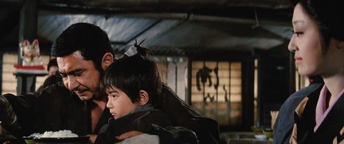 Yûko Hama and Shintarô Katsu in Zatoichi and the One-Armed Swordsman (1971)