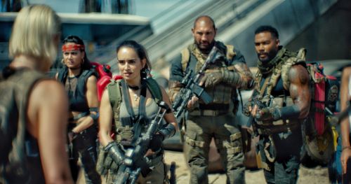 Ana de la Reguera, Omari Hardwick, Dave Bautista, Nora Arnezeder, and Samantha Win in Army of the Dead (2021)