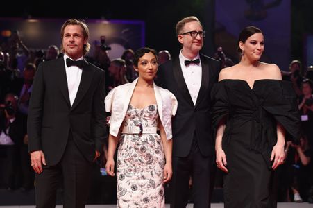 Brad Pitt, Liv Tyler, James Gray, and Ruth Negga at an event for Ad Astra (2019)