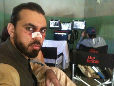 Mustafa Haidari on set of The Brink - HBO