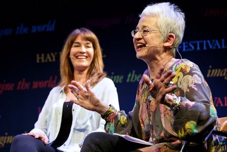 Eva Pope and Jacqueline Wilson at Hay Festival 2016
