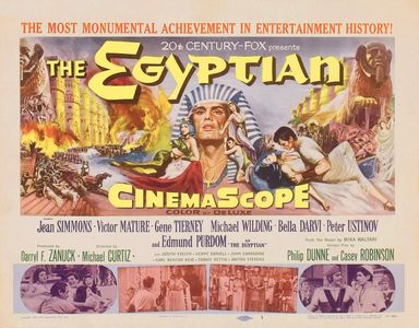 Gene Tierney, Victor Mature, Bella Darvi, and Edmund Purdom in The Egyptian (1954)