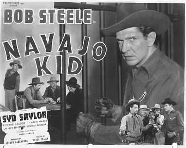 Stanley Blystone, Edward Howard, I. Stanford Jolley, Charles King, Syd Saylor, and Bob Steele in Navajo Kid (1945)