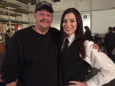 On set of movie-Leaving Vegas-with actress Carly Richardson