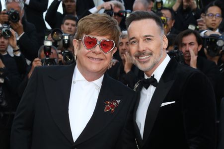Elton John and David Furnish at an event for Rocketman (2019)