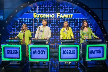 Jobelle Tanchanco, Geleen Eugenio, Miggy Tanchanco, and Mayton Eugenio in Family Feud Philippines (2022)