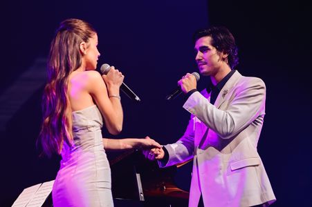 Henrique Zaga and Giulia Be at press event of Beyond The Universe (2022)