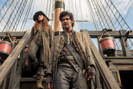 Toby Schmitz and Clara Paget in Black Sails (2014)