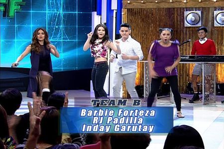 Inday Garutay, Vincent De Jesus, Sheena Halili, RJ Padilla, and Barbie Forteza in Laff Camera Action (2016)