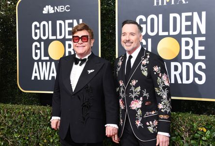 Elton John and David Furnish at an event for 2020 Golden Globe Awards (2020)