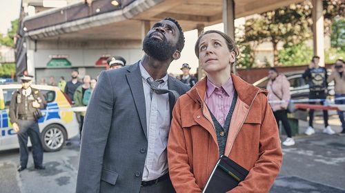 Jimmy Akingbola and Gemma Whelan in The Tower (2021)