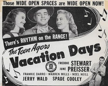 Noel Neill, June Preisser, Freddie Stewart, and Jerry Wald in Vacation Days (1947)