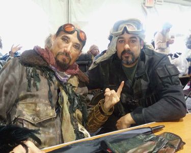 On the set of Jumanji 2016 as Dragoon/Raven with fellow Desert nomad