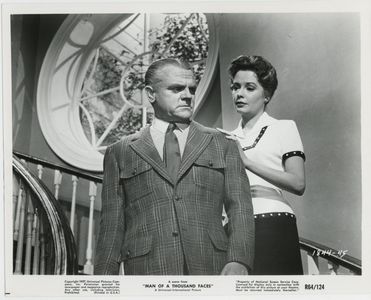 James Cagney and Jane Greer in Man of a Thousand Faces (1957)