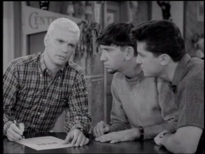 Bob Denver, Dwayne Hickman, and Robert Paget in The Many Loves of Dobie Gillis (1959)