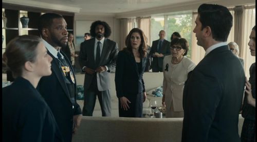 Still of Martin Fisher, Daveed Diggs, Laura Patinkin, Kathryn Kates and David Schwimmer in Extrapolations and 2047: The 