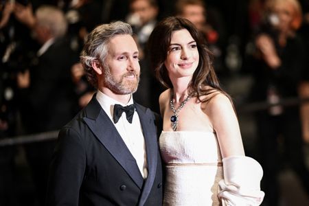 Anne Hathaway and Adam Shulman at an event for Armageddon Time (2022)