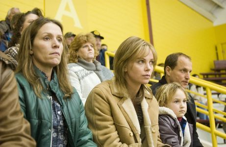 Charlize Theron, Woody Harrelson, Frances McDormand, and Elle Peterson in North Country (2005)
