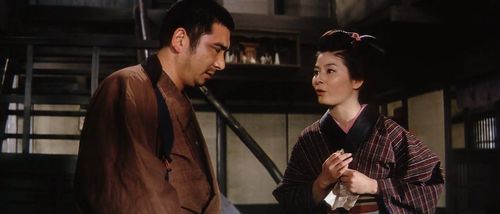 Shintarô Katsu and Eiko Takashiro in Adventures of Zatoichi (1964)