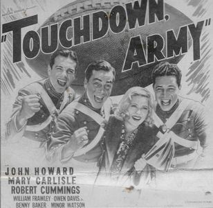 Mary Carlisle, Robert Cummings, Owen Davis Jr., and John Howard in Touchdown, Army (1938)