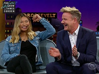 Gordon Ramsay and Chloe Kim in The Late Late Show with James Corden (2015)