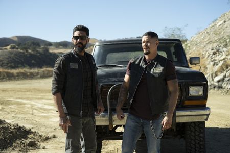 JD Pardo, Angel Reyes, and Clayton Cardenas in Mayans M.C.: Overreaching Don't Pay (2021)